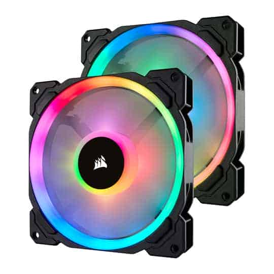 (image for) Corsair LL140 RGB 140mm Dual Light Loop 2 Fan + Lighting Node PRO Pack - Click Image to Close